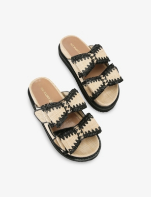 Kg Kurt Geiger Womens Robbie Bow-embellished Raffia Sandals Beige Oth In Beige Oth