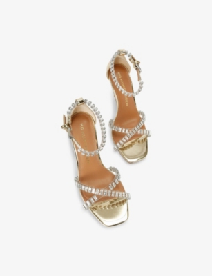 KG KURT GEIGER: Affect Crystal-Embellished Heeled Sandals
