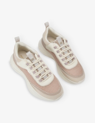 Kg Kurt Geiger Womens Pink Comb Link Logo-embellished Woven Low-top Trainers In Pink Comb