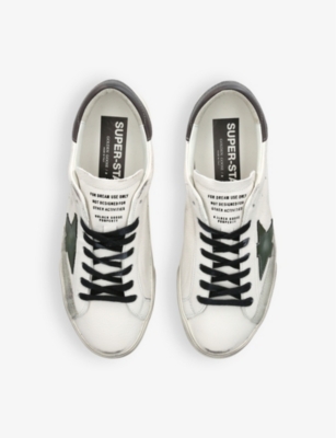 GOLDEN GOOSE: Super Star star-appliqué leather low-top trainers