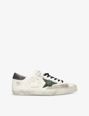 GOLDEN GOOSE: Super Star star-appliqué leather low-top trainers
