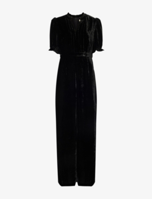 ASPIGA WOMENS BLACK TALLULAH PUFFED-SHORT-SLEEVES WIDE-LEG WOVEN-BLEND JUMPSUIT XS