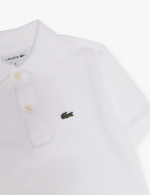 LACOSTE: Classic logo-patch cotton-pique polo shirt 4-14 years