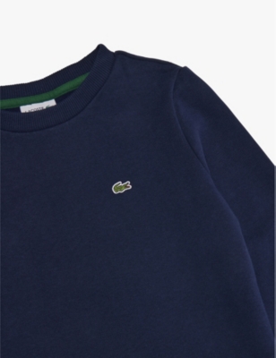 LACOSTE: Classic log-patch long sleeve cotton-jersey sweatshirt 4-16 years