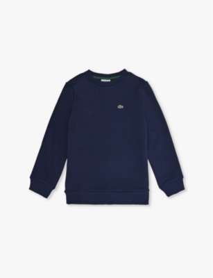 LACOSTE: Classic log-patch long sleeve cotton-jersey sweatshirt 4-16 years