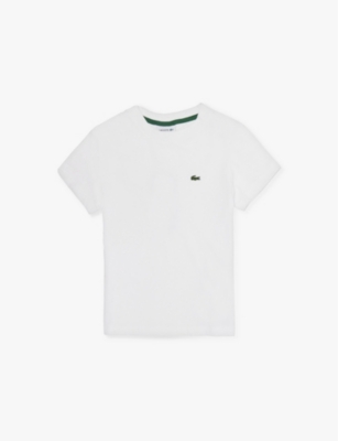 LACOSTE: Classic logo-patch short-sleeve cotton-jersey T-shirt 4-16 years