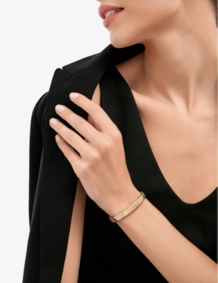 BVLGARI: Bvlgari Tubogas 18ct yellow-gold, white-gold and rose-gold bracelet