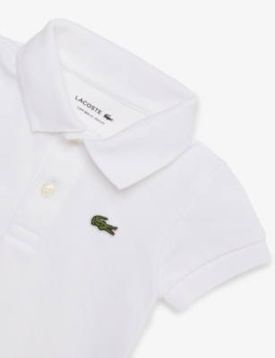 LACOSTE: Logo-Embroidery Cotton-Piqué Polo Bodysuit 6-18 Months