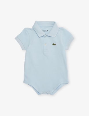 LACOSTE: Logo-Embroidery Cotton-Piqué Polo Bodysuit 6-18 Months