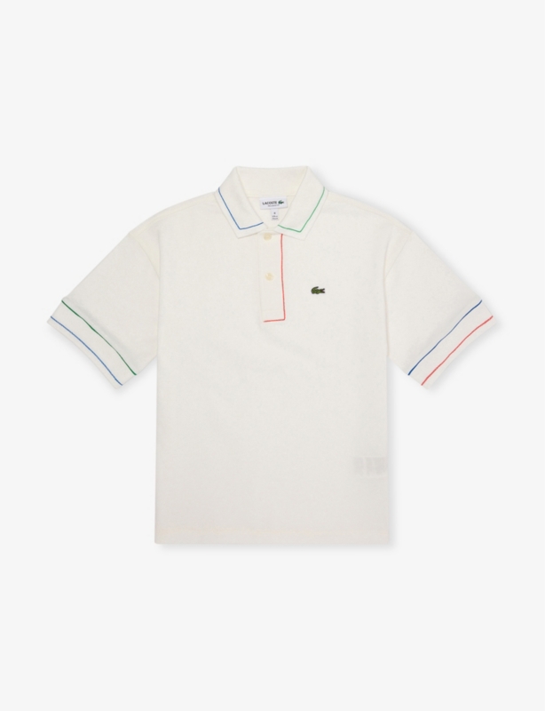Logo-Embroidered Contrast-Tip Cotton Polo 4-14 Years