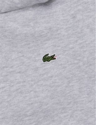 LACOSTE: Embroidered-branding kangaroo-pocket cotton-blend hoodie 4-16 years
