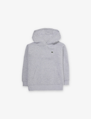 LACOSTE: Embroidered-branding kangaroo-pocket cotton-blend hoodie 4-16 years