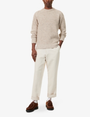 Peregrine Mens Winston Crewneck Relaxed-fit Wool Jumper Tierra In Tierra