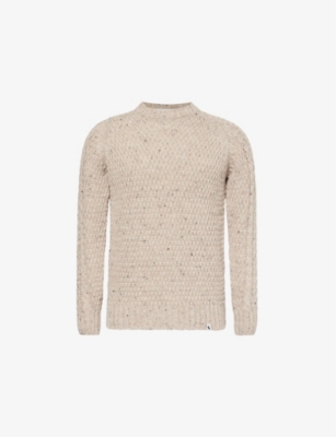 Peregrine Mens Winston Crewneck Relaxed-fit Wool Jumper Tierra In Tierra