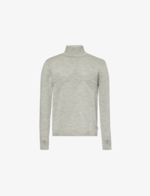 Peregrine Mens Mountain Turtleneck Relaxed-fit Wool Jumper Calina In Calina