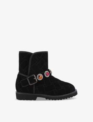 Kurt Geiger S' Mini Orson Suede Ankle Boots Blac In Black