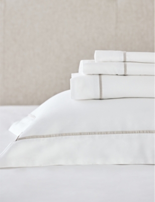 The White Company Pembridge Supima Large Square Cotton Oxford Single Pillowcase 50cm X 50cm In Mushroom