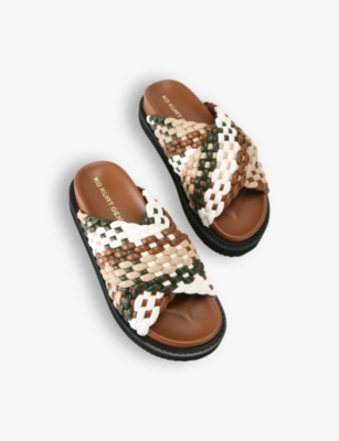 Kg Kurt Geiger Womens  Rosella Braided Faux-leather Platform Sandals In Mult/other