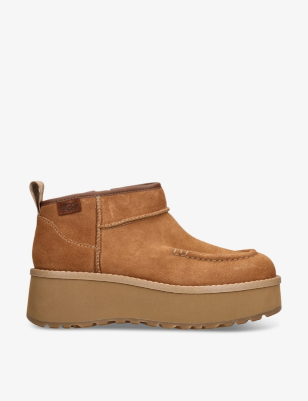 CityFunc Ultra Mini logo-patch platform suede and shearling boots