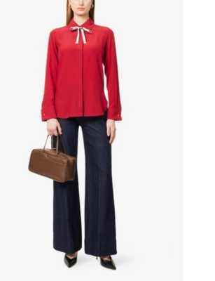 MAX MARA: Apollo Embellished Silk Shirt