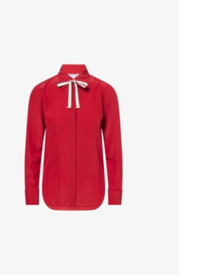 MAX MARA: Apollo Embellished Silk Shirt