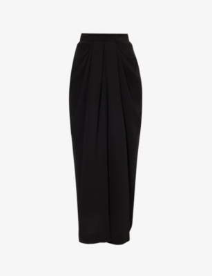 Womens Max Mara Ridente Draped High-Waist Crepe Maxi Skirt