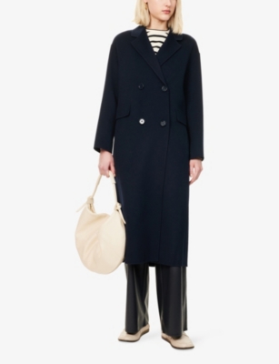 Favola Double-Breasted Brushed Wool Coat