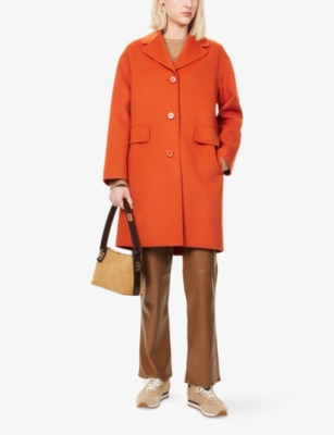 Cielo Single-Breasted Brushed Wool Coat