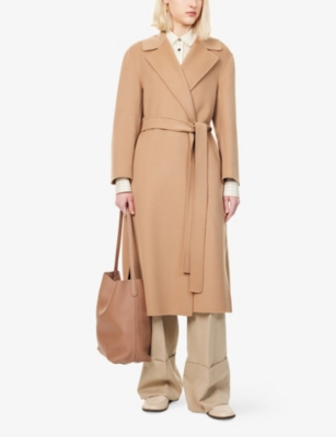 'S MAX MARA WOMENS S MAX MARA LIVIA NOTCHED-LAPEL BRUSHED WOOL COAT 