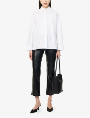 S MAX MARA: Sublime Straight-Leg Coated Faux-Leather Trousers
