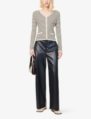S MAX MARA: Kenya Stripe-Pattern Wool Cardigan