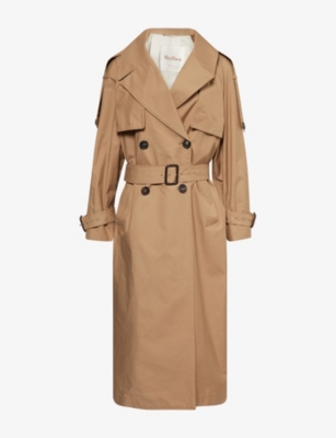 MAX MARA CUBE: Otello Belted Relaxed-Fit Cotton-Blend Trench Coat