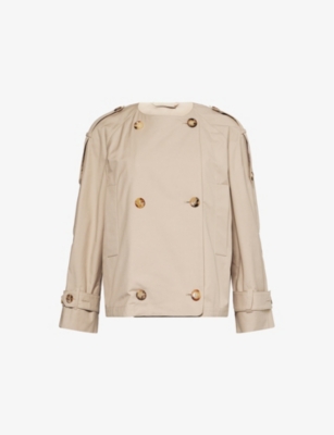 MAX MARA CUBE: Jim Raglan-Sleeves Relaxed-Fit Cotton-Blend Trench