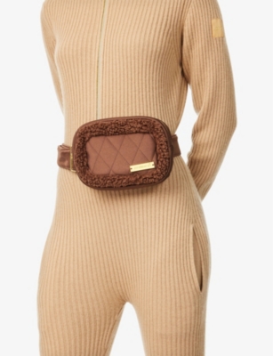 Sherpa brand-plaque woven bum bag