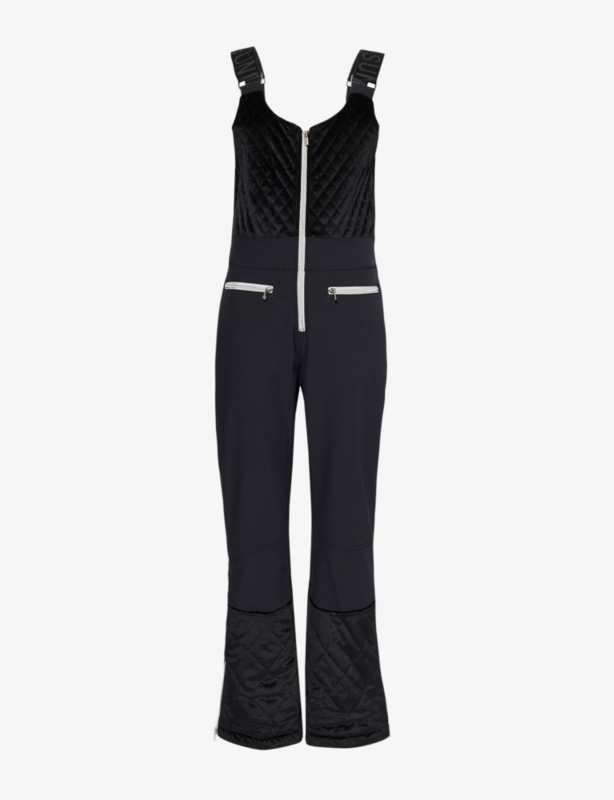 Flared shoulder-straps straight-leg woven jumpsuit