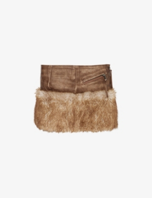 Jaded☆Raven Faux Fur&Leather Skirt ミニスカート【UK発】 Raven Faux Fur & Leather Skirt | Jaded London | Clothing