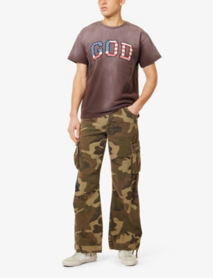 Jaded London Womens Trooper Camo Straight-leg Regular-fit Cotton Trousers Khaki In Khaki
