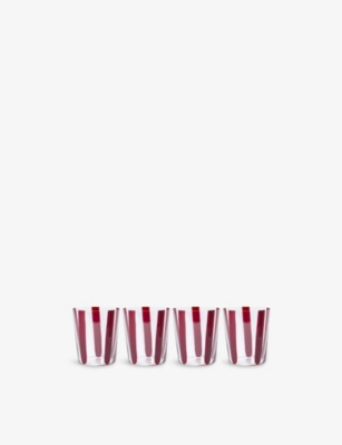 THE CONRAN SHOP: Nova Stripe Set Of Four Crystal-Glasses 360ml