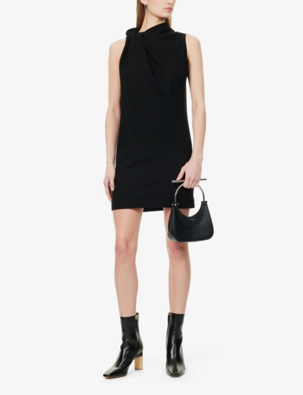 Knot Sleeveless Wool Mini Dress