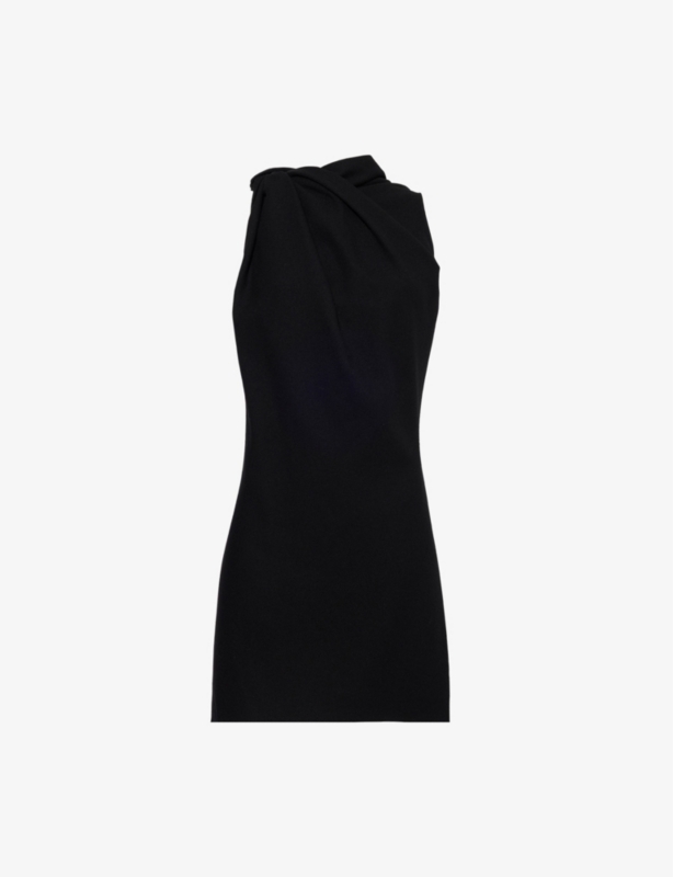 Knot Sleeveless Wool Mini Dress