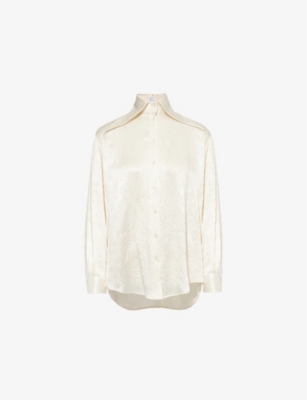 MCQUEEN: Pointed-Collar Crinkled Woven Shirt