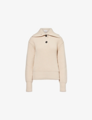 MCQUEEN: Ribbed Funnel-Neck Wool and Cashmere-Blend Jumper