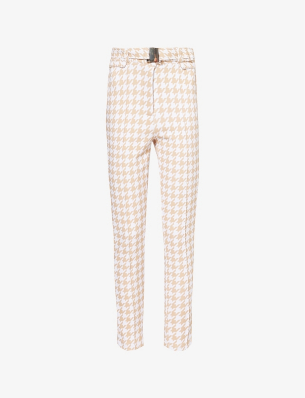 Slalom houndstooth-print straight-leg high-rise stretch-woven ski trousers