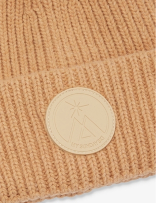 MY SUNDAY SKI: Brand-patch ribbed wool-blend beanie