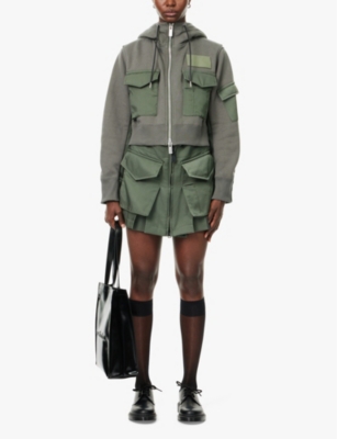 SACAI: Pleated shorts-underlay twill mini skirt