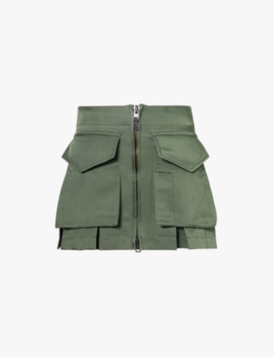 SACAI: Pleated shorts-underlay twill mini skirt