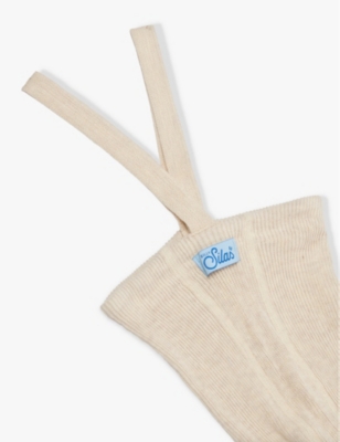 SILLY SILAS RETRO FOOTED RIBBED ORGANIC-COTTON KNITTED TIGHTS 6 MONTHS-3 YEARS CREAM BLEND 