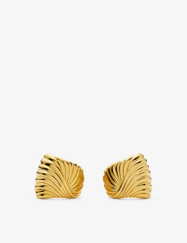 Ripple Stud recycled 18ct yellow-gold brass earrings