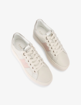 Shop Carvela Womens Castella Branded Leather Low-top Trainers White Eur 36 / 3 Uk