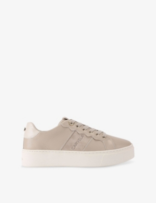 CARVELA: Castella Branded Leather Low-Top Trainers